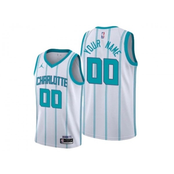 Charlotte Hornets #00 White Swingman Custom Jersey