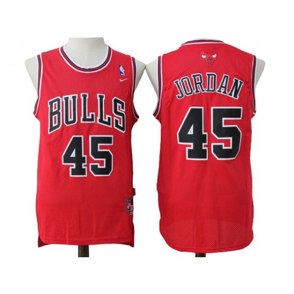 Chicago Bulls #45 Michael Jordan Throwback Red Jersey