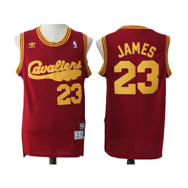 Cleveland Cavaliers #23 LeBron James Burgundy Hardwood Classics Jersey