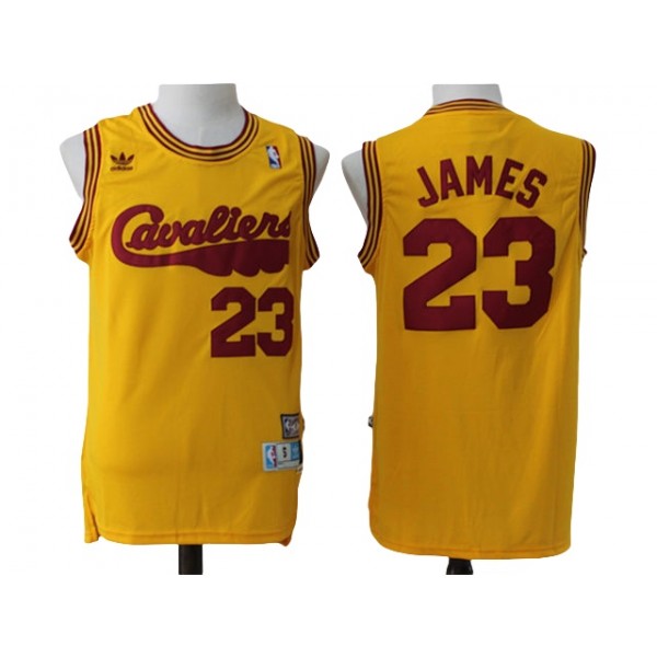 Cleveland Cavaliers #23 LeBron James Gold Hardwood Classics Jersey