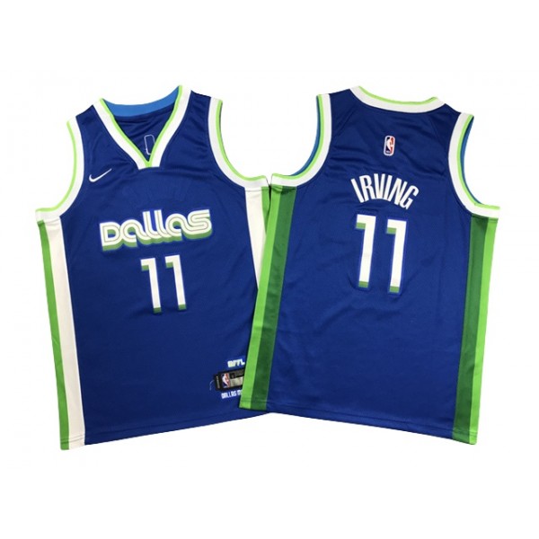 Dallas Mavericks #11 Kyrie Irving Youth 2022-23 Blue City Edition Swingman Jersey