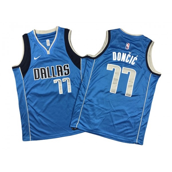 Dallas Mavericks #77 Luka Doncic Youth Blue Swingman Jersey