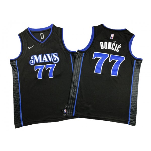 Dallas Mavericks #77 Luka Doncic Youth Black 2023/24 City Edition Swingman Jersey