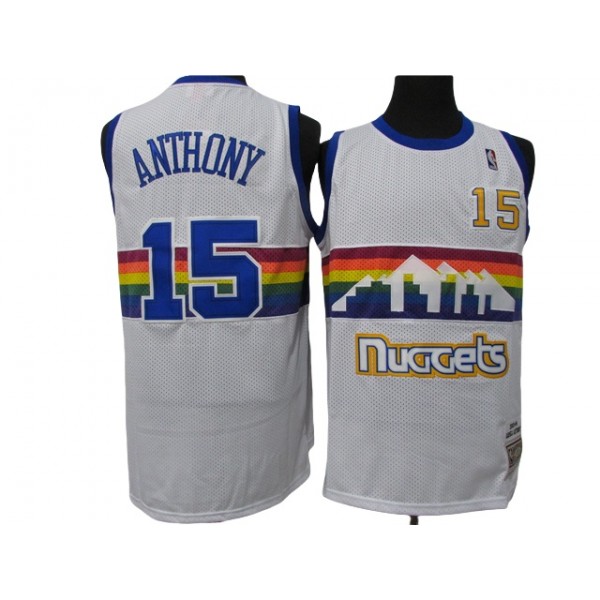 Denver Nuggets #15 Carmelo Anthony 2003-04 White Hardwood Classics Jersey