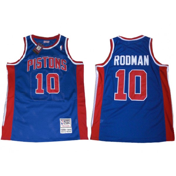 Detroit Pistons #10 Dennis Rodman 1988-89 Blue Hardwood Classics Jersey