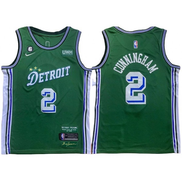 Detroit Pistons #2 Cade Cunningham 2022-23 Green City Edition Swingman Jersey