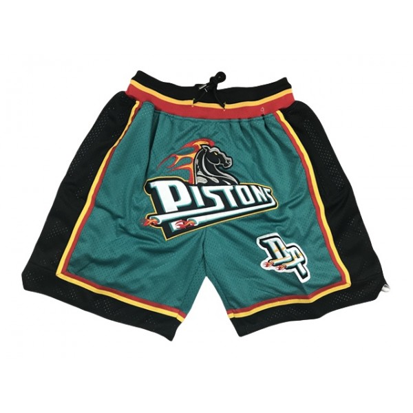 Detroit Pistons Just Don "Pistons" Teal Basketball Shorts