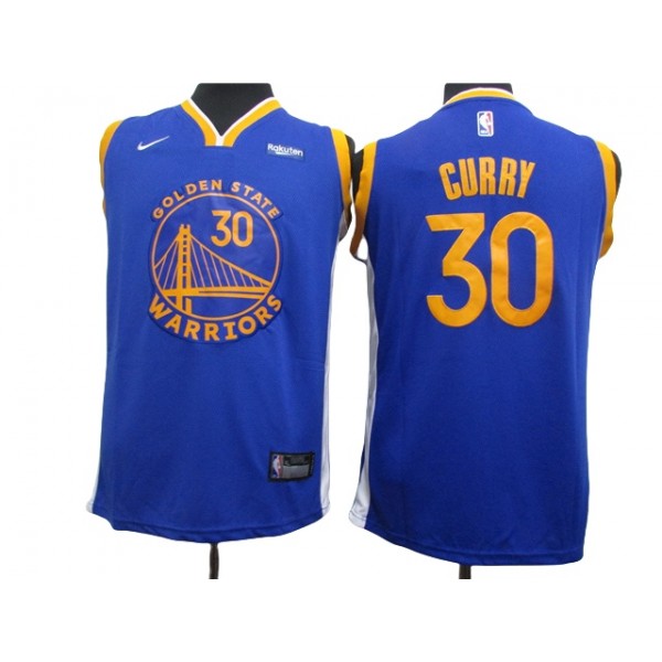 Golden State Warriors #30 Stephen Curry Youth Blue Swingman Jersey