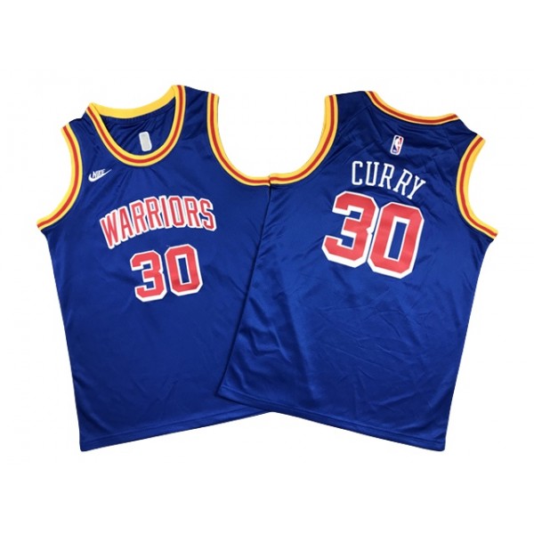 Golden State Warriors #30 Stephen Curry Youth 2021-22 Blue Classic Edition Swingman Jersey