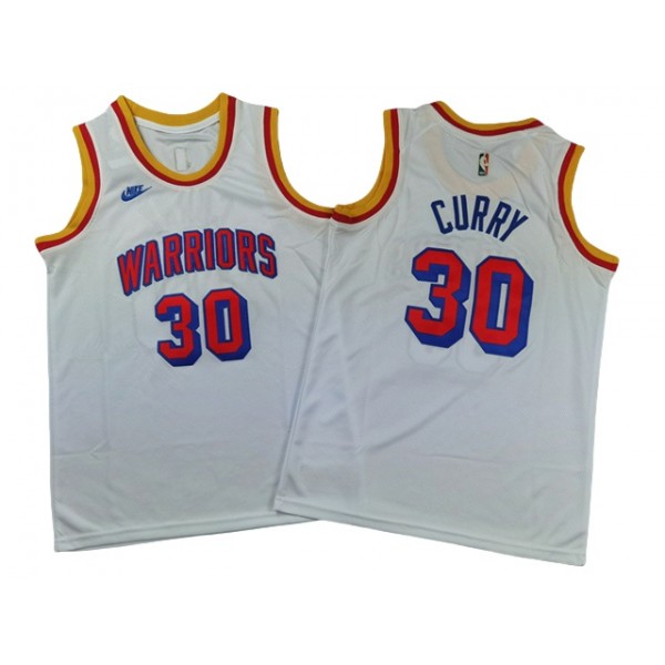 Golden State Warriors #30 Stephen Curry Youth 2024/25 White Classic Edition Swingman Jersey