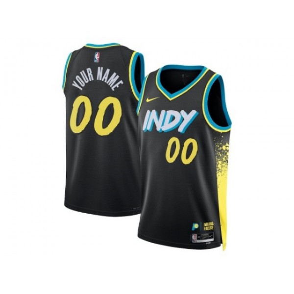 Indiana Pacers #00 Black 2023/24 City Edition Swingman Custom Jersey