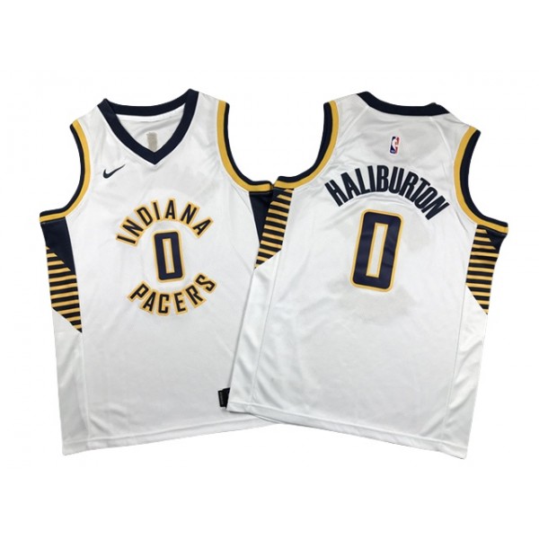 Indiana Pacers #0 Tyrese Haliburton Youth White Swingman Jersey