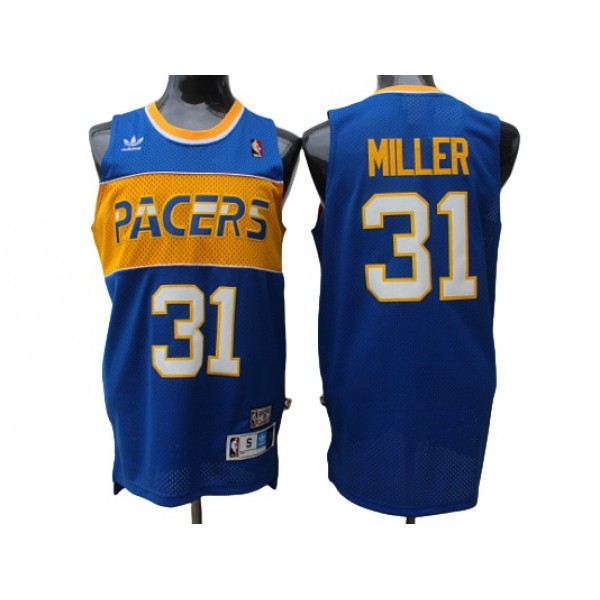 Indiana Pacers #31 Reggie Miller Blue Hardwood Classics Jersey