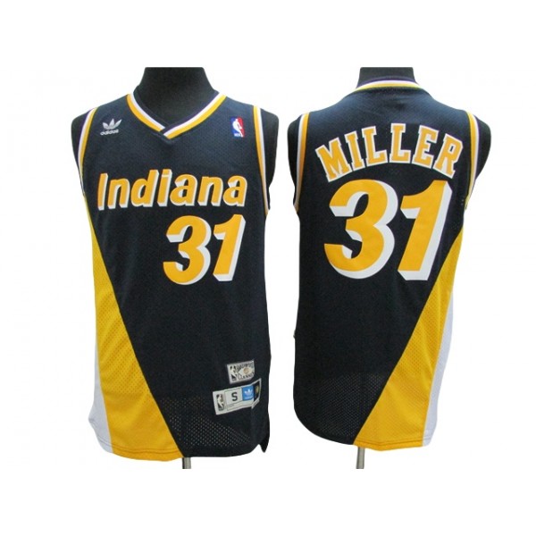 Indiana Pacers #31 Reggie Miller Dark Blue Hardwood Classics Jersey