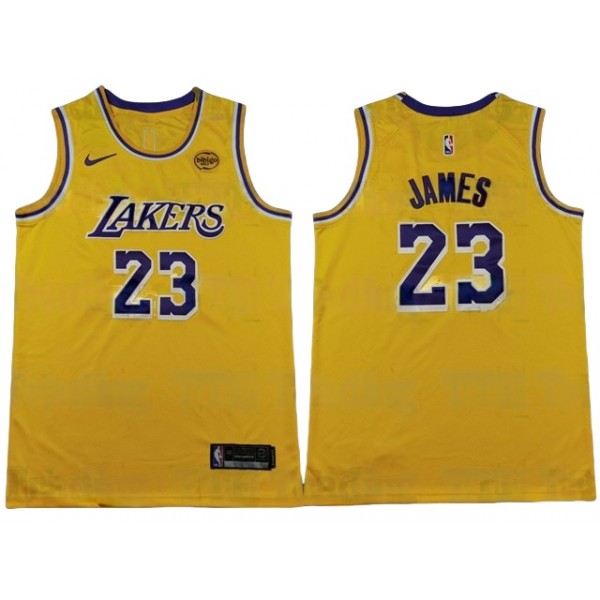 Los Angeles Lakers #23 Lebron James Gold Swingman Jersey