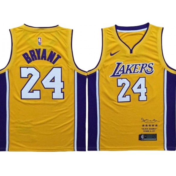 Los Angeles Lakers #24 Kobe Bryant Gold Black Mamba Swingman Jersey