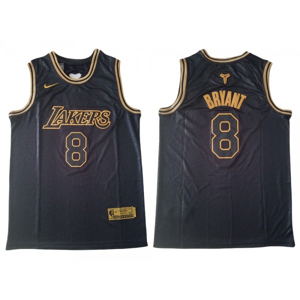 Los Angeles Lakers #8 Kobe Bryant Black Gold Black Mamba Forever Legend Jersey