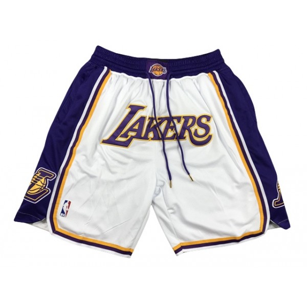 Los Angeles Lakers Just Don "Lakers" White Basketball Shorts