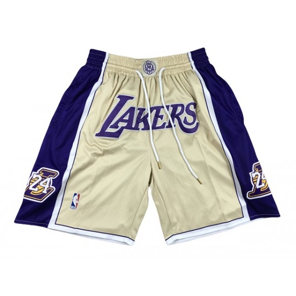 Los Angeles Lakers #24 Kobe Bryant "Lakers" Gold Hall of Fame Basketball Shorts