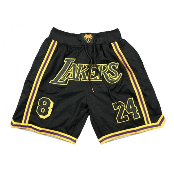 Los Angeles Lakers "Lakers" #8/24 Black Basketball Shorts