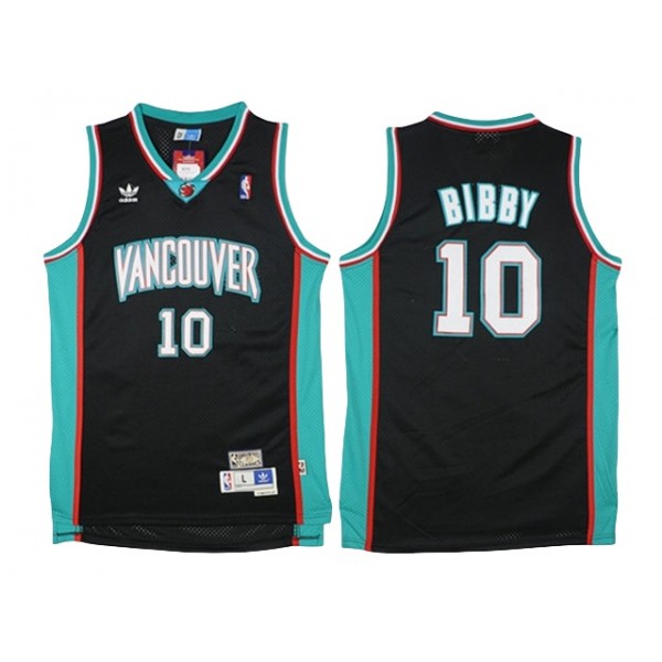 Vancouver Grizzlies #10 Mike Bibby Black Hardwood Classics Jersey