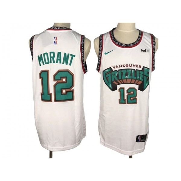 Memphis Grizzlies #12 Ja Morant White Classic Swingman Jersey