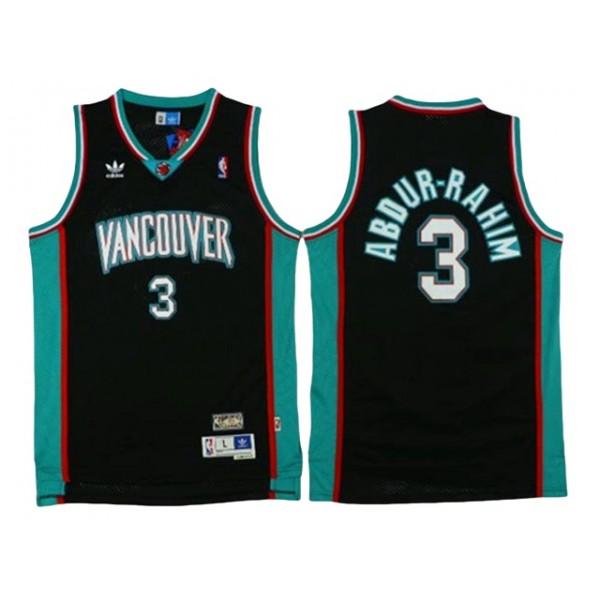 Vancouver Grizzlies #3 Shareef Abdur-Rahim Black Hardwood Classics Jersey