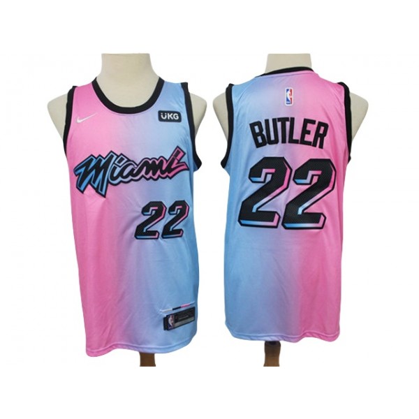 Miami Heat #22 Jimmy Butler 2020-21 Pink/Blue City Edition Swingman Jersey