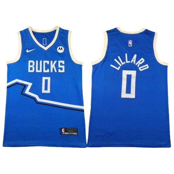 Milwaukee Bucks #0 Damian Lillard 2024/25 Blue City Edition Swingman Jersey