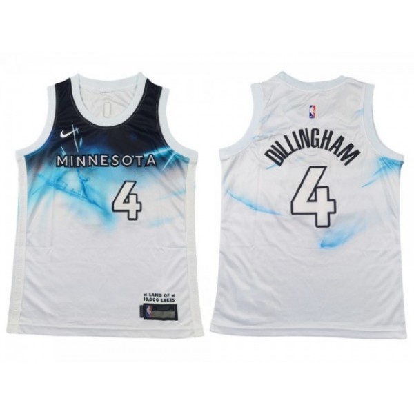 Minnesota Timberwolves #4 Rob Dillingham 2024/25 White City Edition Swingman Jersey