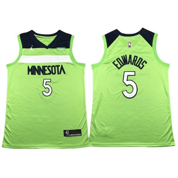 Minnesota Timberwolves #5 Anthony Edwards Green Statement Swingman Jersey