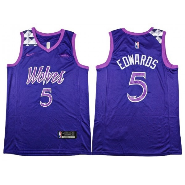 Minnesota Timberwolves #5 Anthony Edwards Pureple City Edition Swingman Jersey