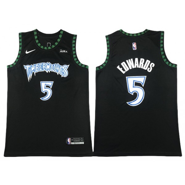 Minnesota Timberwolves #5 Anthony Edwards Black Classic Swingman Jersey