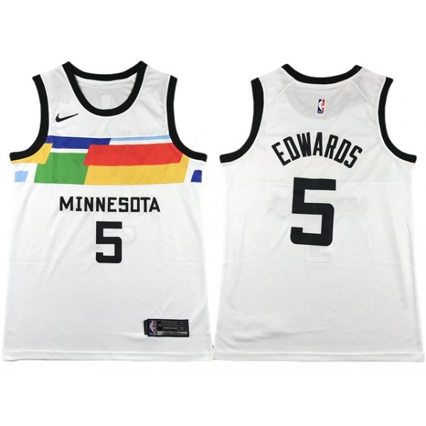 Minnesota Timberwolves #5 Anthony Edwards 2022-23 White City Edition Swingman Jersey