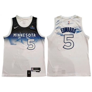 Minnesota Timberwolves #5 Anthony Edwards 2024/25 White City Edition Swingman Jersey