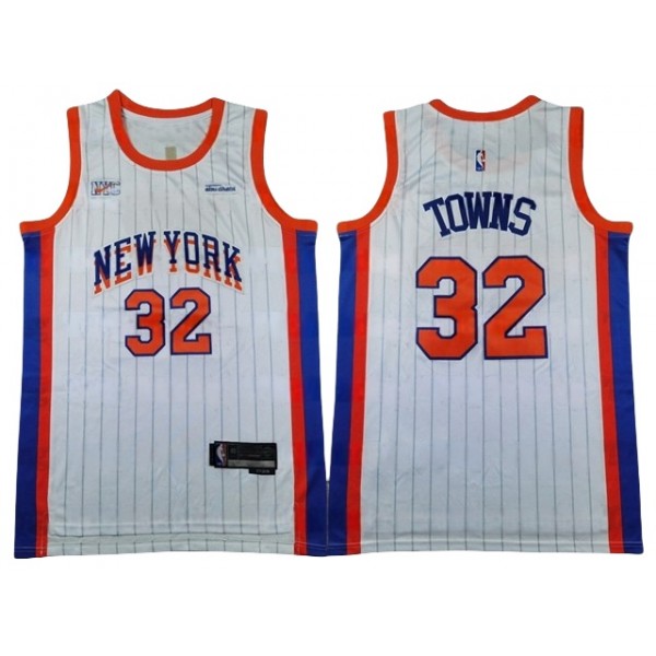 New York Knicks #32 Karl-Anthony Towns 2024/25 White City Edition Swingman Jersey