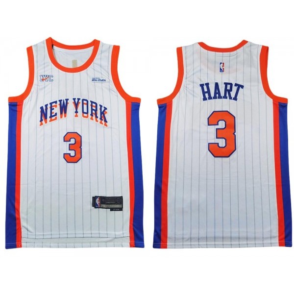 New York Knicks #3 Josh Hart 2024/25 White City Edition Swingman Jersey