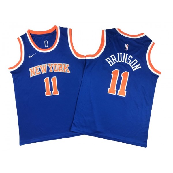 New York Knicks #11 Jalen Brunson Youth Blue Swingman Jersey