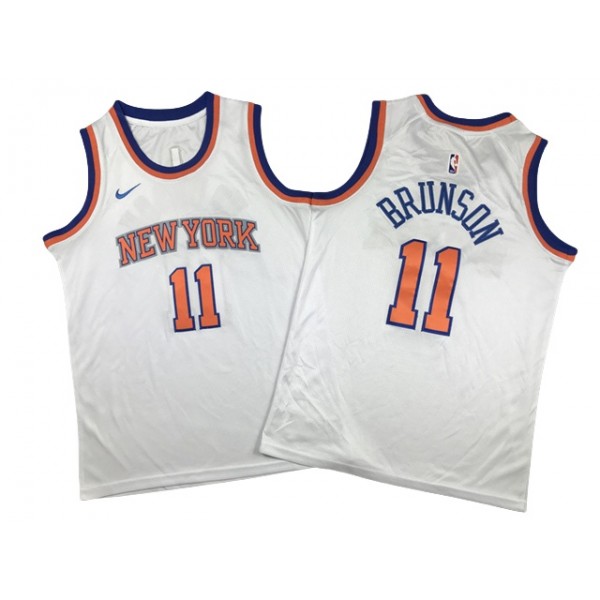 New York Knicks #11 Jalen Brunson Youth White Swingman Jersey