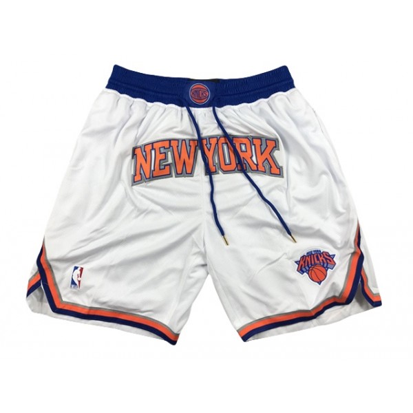 New York Knicks Just Don "New York" White Basketball Shorts