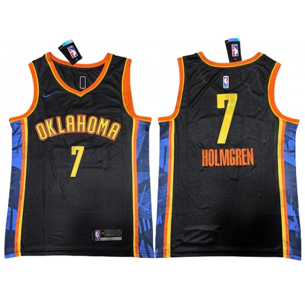 Oklahoma City Thunder #7 Chet Holmgren 2024/25 Black City Edition Swingman Jersey