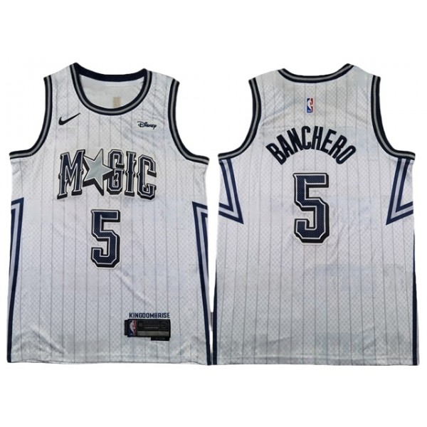 Orlando Magic #5 Paolo Banchero 2024-25 White City Edition Swingman Jersey