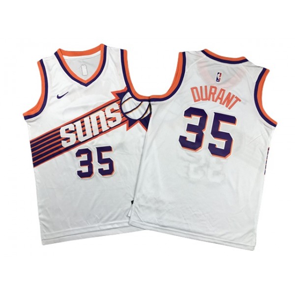 Phoenix Suns #35 Kevin Durant Youth 2023-24 New White Swingman Jersey