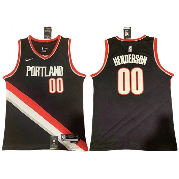 Portland Trail Blazers #00 Scoot Henderson Black Swingman Jersey