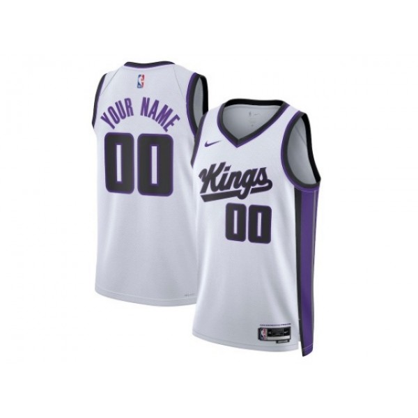 Sacramento Kings #00 White Swingman Custom Jersey