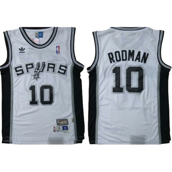 San Antonio Spurs #10 Dennis Rodman White Hardwood Classics Jersey