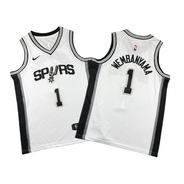 San Antonio Spurs #1 Victor Wembanyama Youth White Swingman Jersey