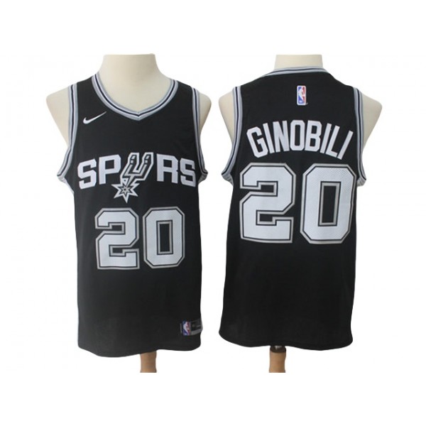 San Antonio Spurs #20 Manu Ginobili Black Swingman Jersey