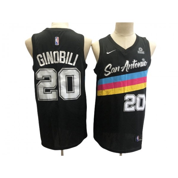 San Antonio Spurs #20 Manu Ginobili 2020-21 Black City Edition Swingman Jersey