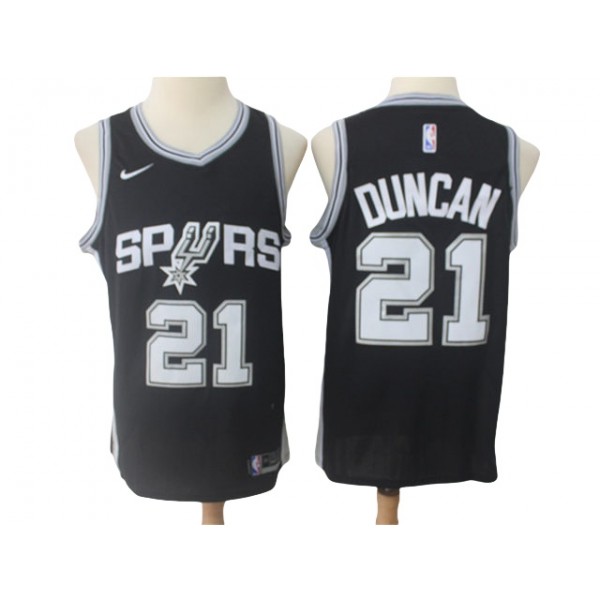 San Antonio Spurs #21 Tim Duncan Black Swingman Jersey